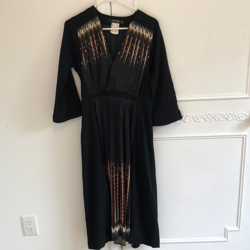 Etro Black and Gold Bell Sleeve Sundress